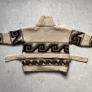 Vintage Cozy Cowichan Style Cardigan Large for Women