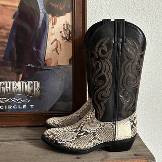 Vintage Deadstock American West Python Boots, Women's 8