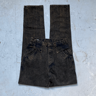 Vintage Brown Acid Wash Ropers 27 inch waist